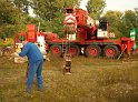 LKW faehrt in den Rhein Langel Hitdorf Faehre P287